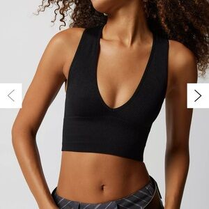 (urban outfitters) Hailey Seamless plunge cropped neckline tank DARK MUSTARD